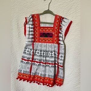 Colorful Kids Shirt with Red and Black Patterns